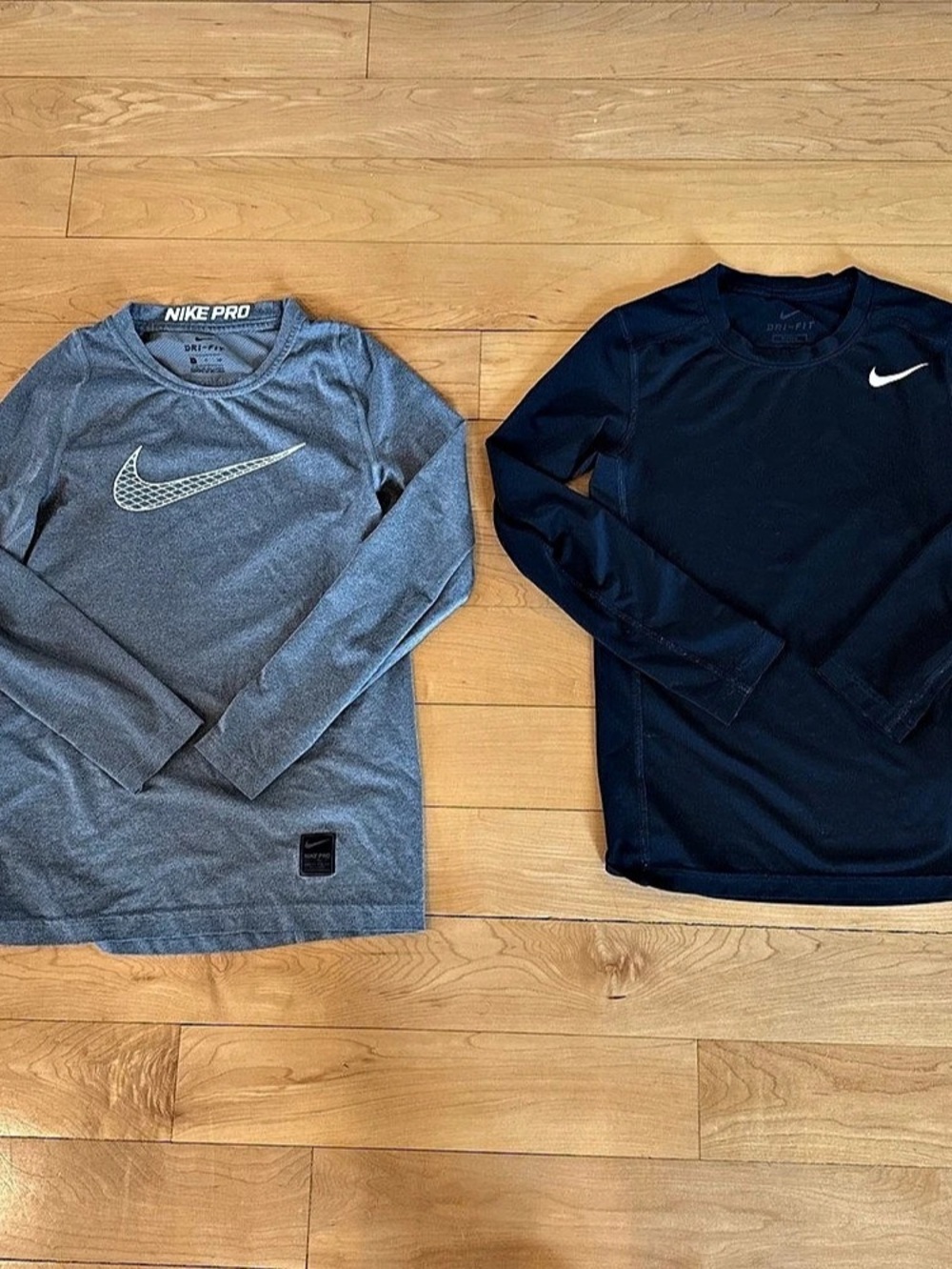 Bundle of 2: Grey Nike Pro & 1 Black Nike FIT Long-Sleev
